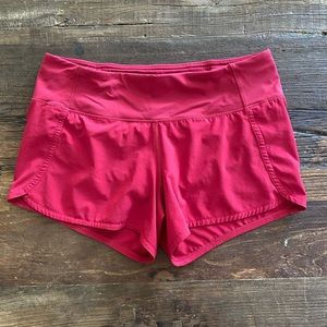Lululemon dark red Speed Up shorts, 4in inseam.  Size 6.